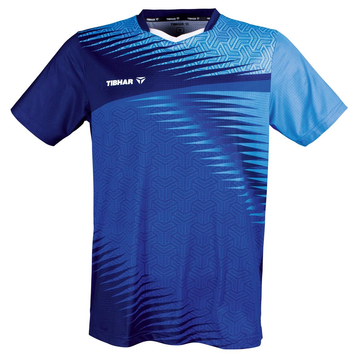 Tibhar shirt Azur blauw/marineblauw