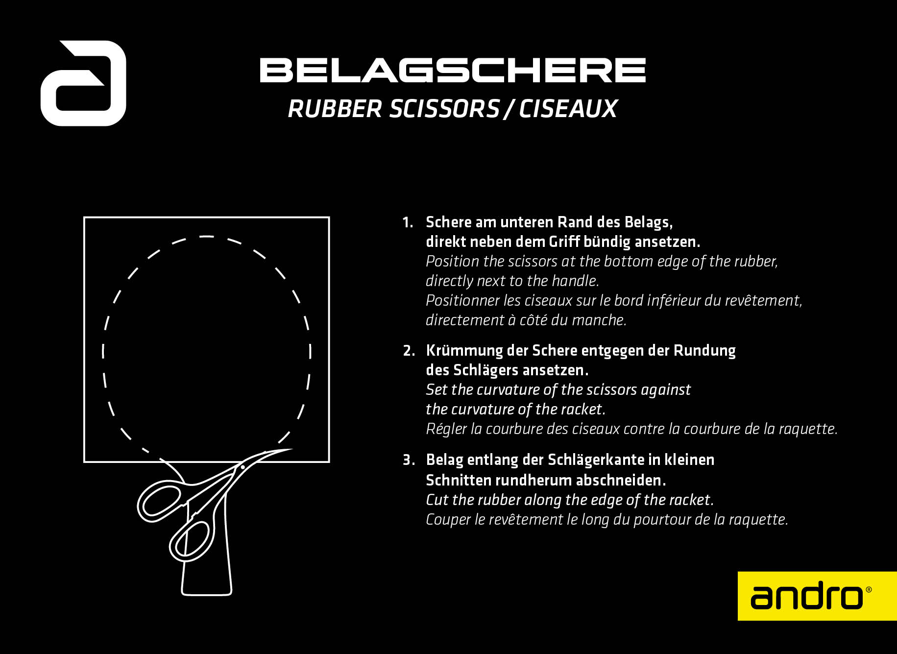 Andro Ciseaux en caoutchouc