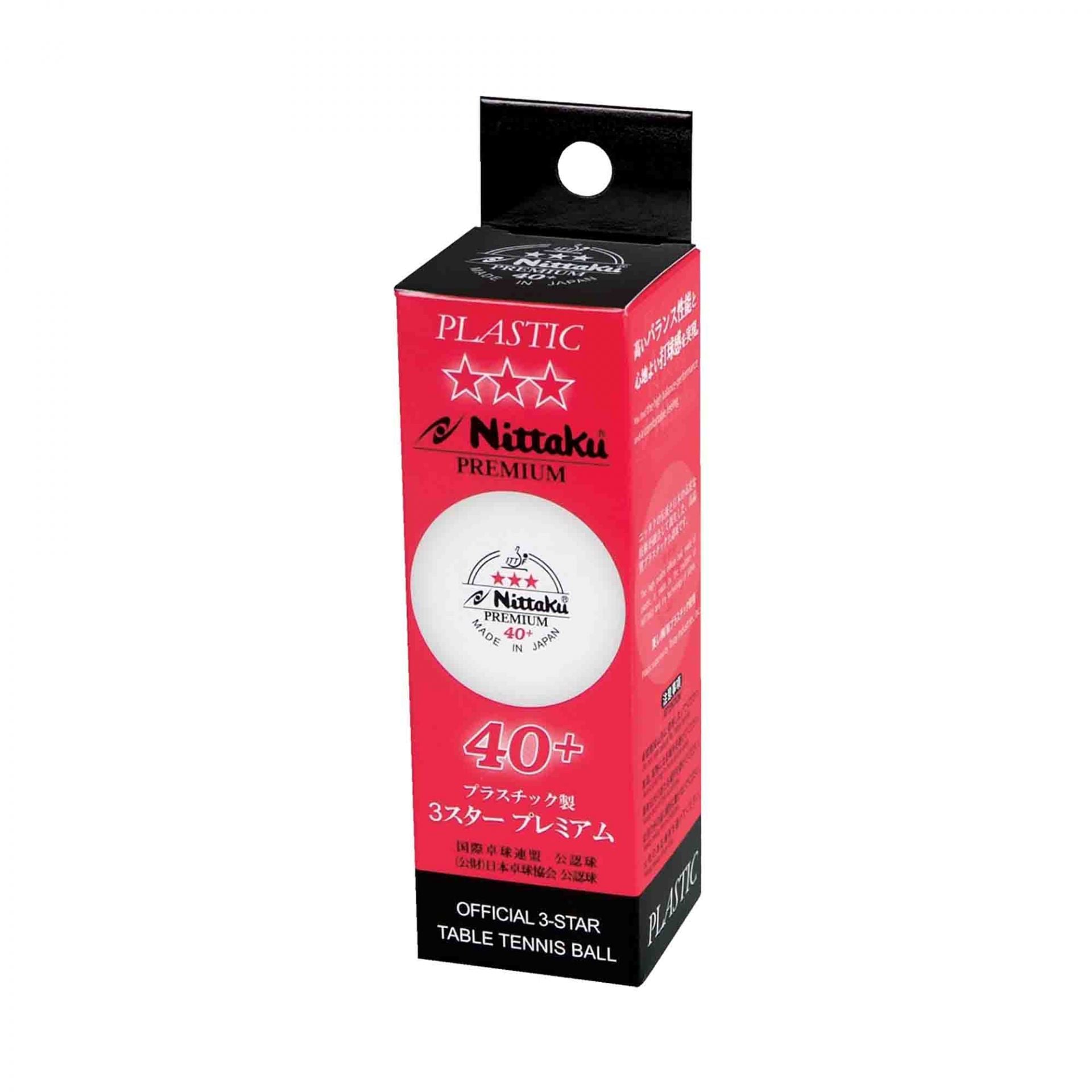 Nittaku Premium 40+ *** wit 3 stuks
