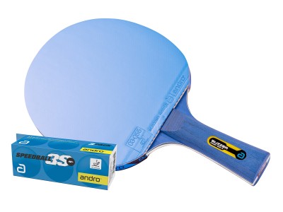 Andro Bat-Set Buzzer Comp 400 R zwart/blauw concaaf
