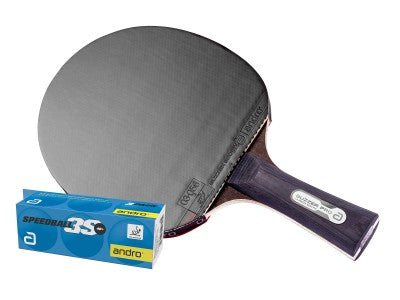 Andro Bat-Set Buzzer Pro Carbon 500 RX zwart/rood concaaf