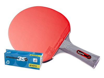 Andro Bat-Set Buzzer Up 400 S zwart/rood concaaf
