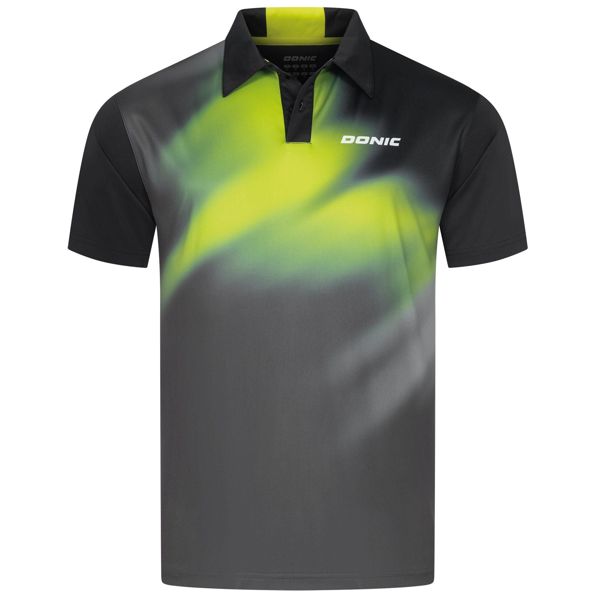 Donic shirt Rhythm zwart/antraciet/limoen