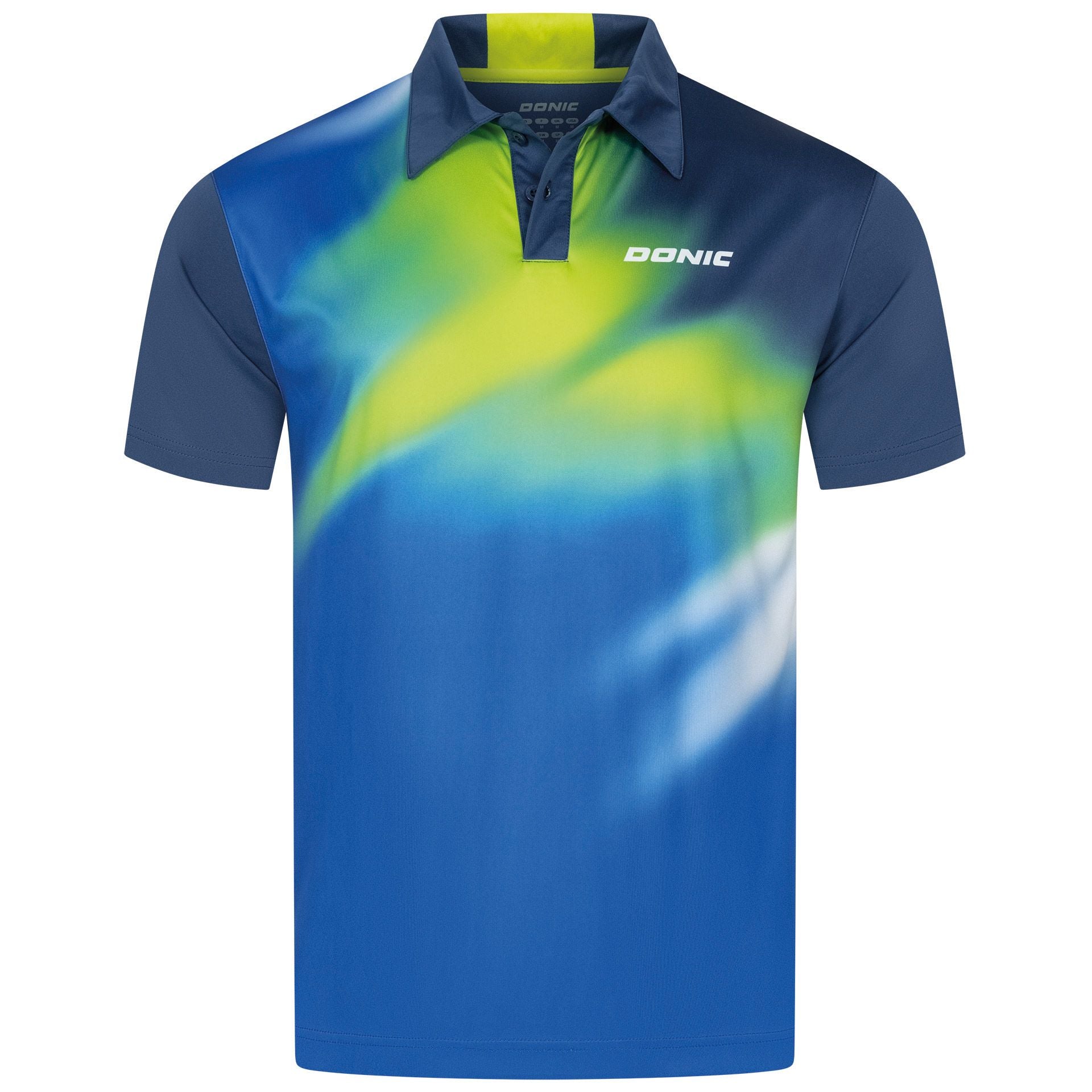 Donic shirt Rhythm marineblauw/koningsblauw/limoen