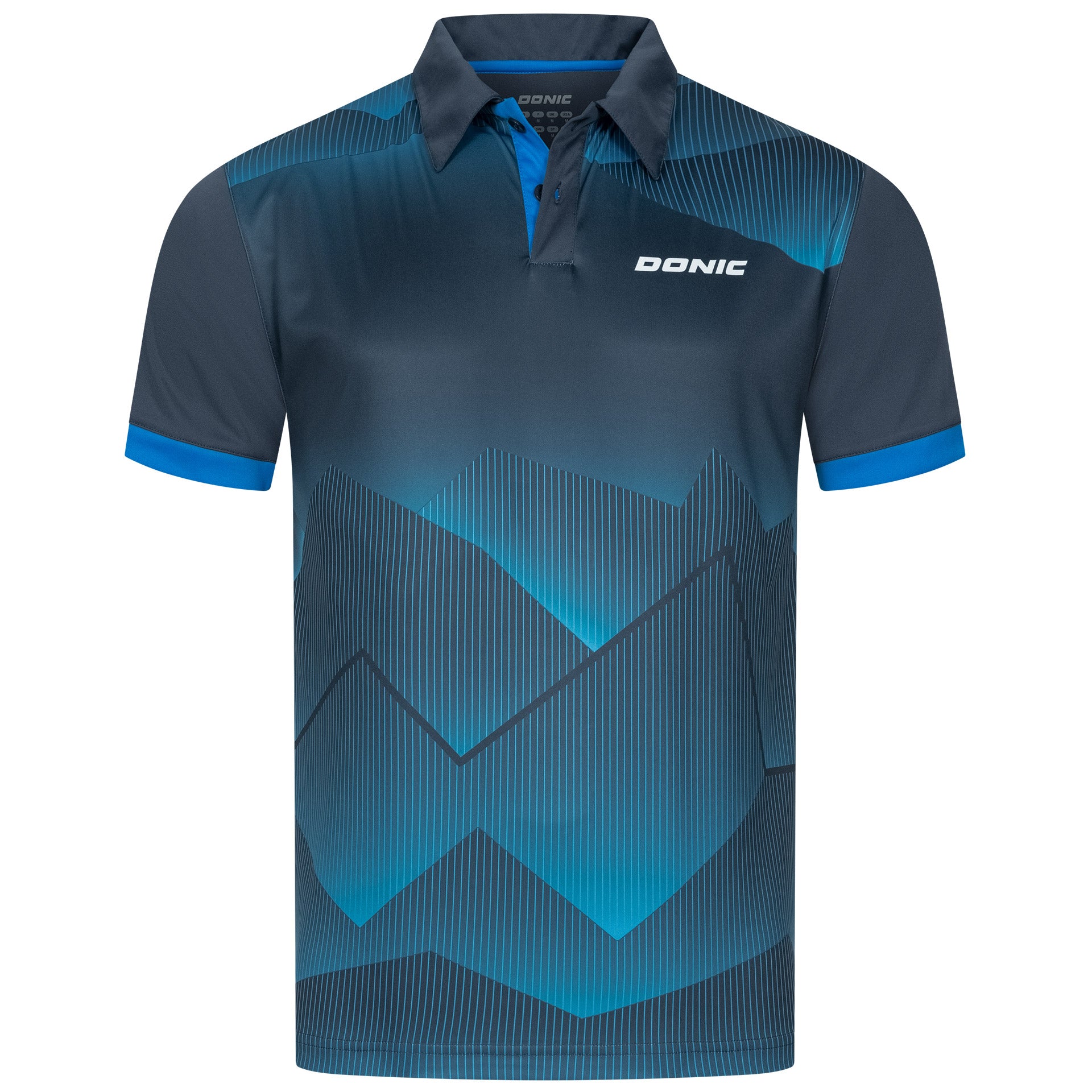 Donic shirt Aviator marineblauw/cyaanblauw