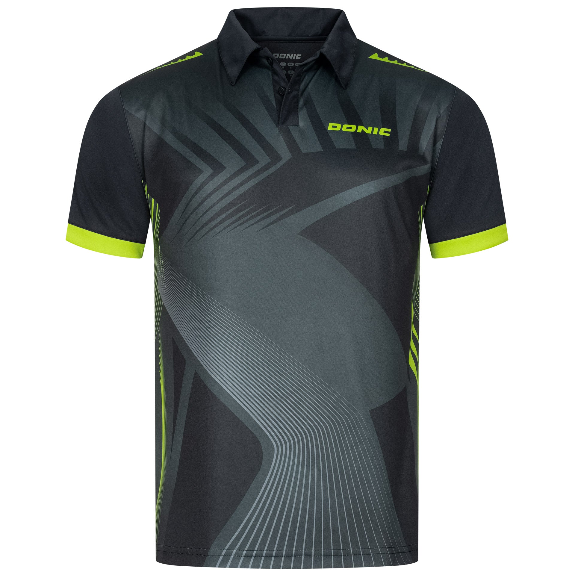 Donic shirt Manic zwart/grijs/limoengroen