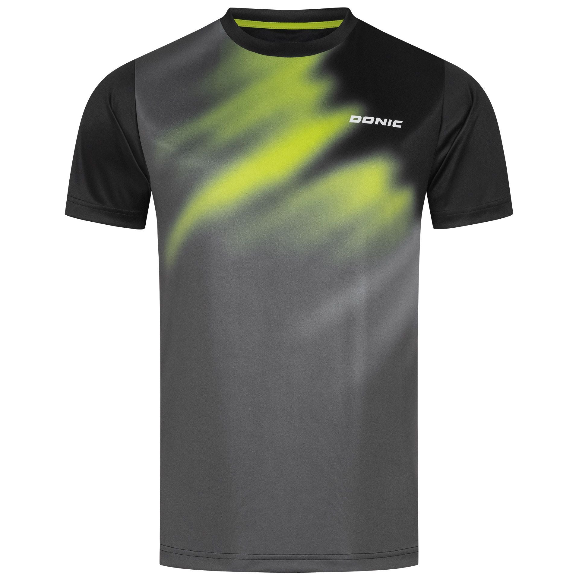Donic t-shirt Furious zwart/antraciet/limoen