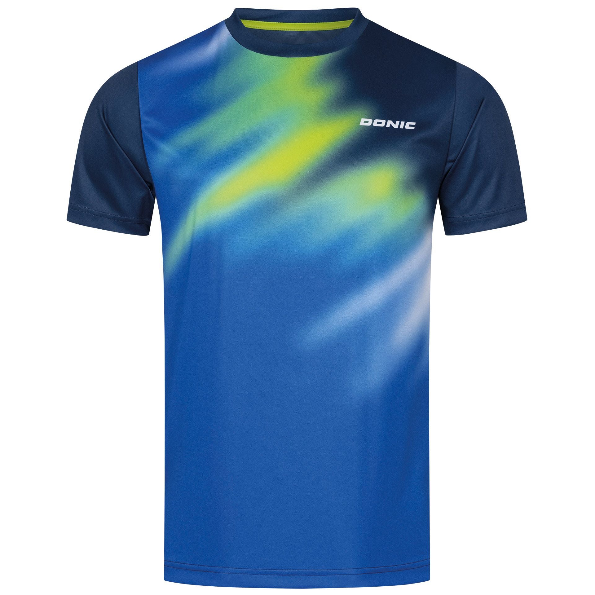 Donic t-shirt Furious Junior marineblauw/koningsblauw/limoen