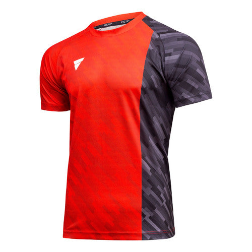 Victas T-shirt 224 rood/zwart