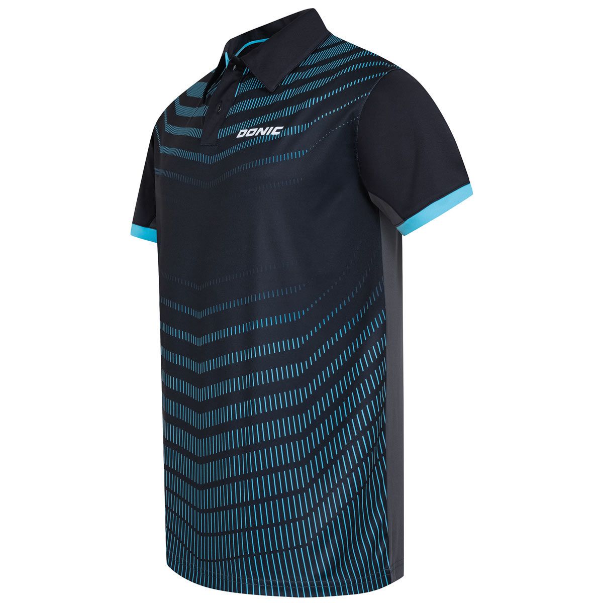Donic shirt Lyra marineblauw/lichtblauw/limoen