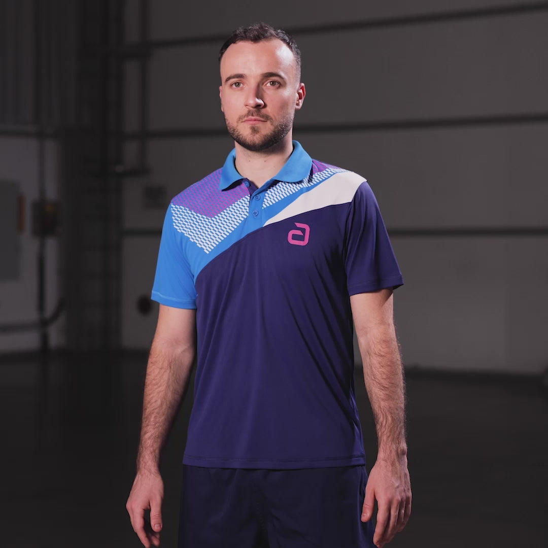 Laad video: Andro Shirt Lavor donkerblauw/blauw