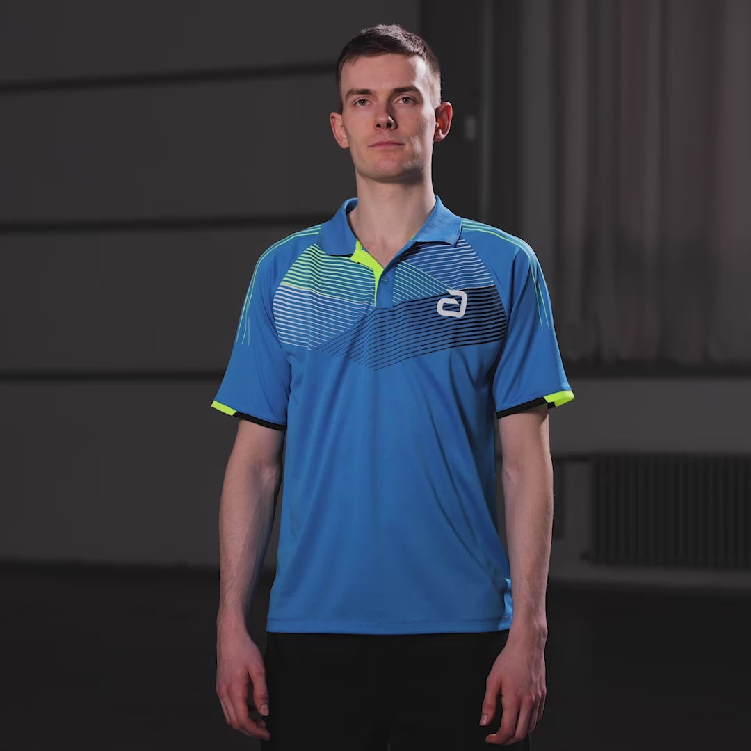 Laad video: Andro Shirt Avos blauw/geel